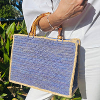 French Blue and Hay Piper Bamboo Bag