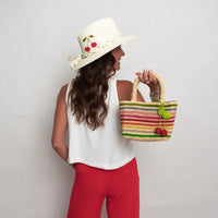 Mini Mae Rainbow Raffia Bag