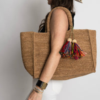 Mae Natural Raffia Tote