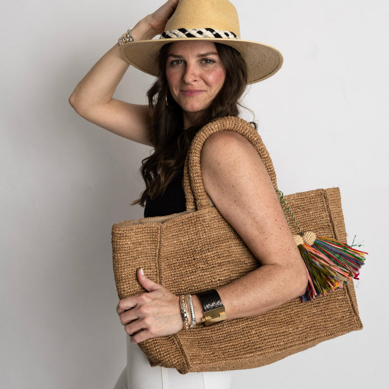 Mae Natural Raffia Tote