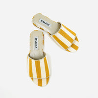 Mustard Herringbone Canvas Kat Slide