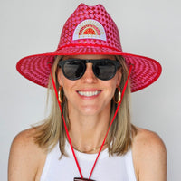Baldiz Pink and Red Lifeguard Hat