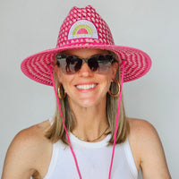 Baldiz Light Pink and Hot Pink Lifeguard Hat
