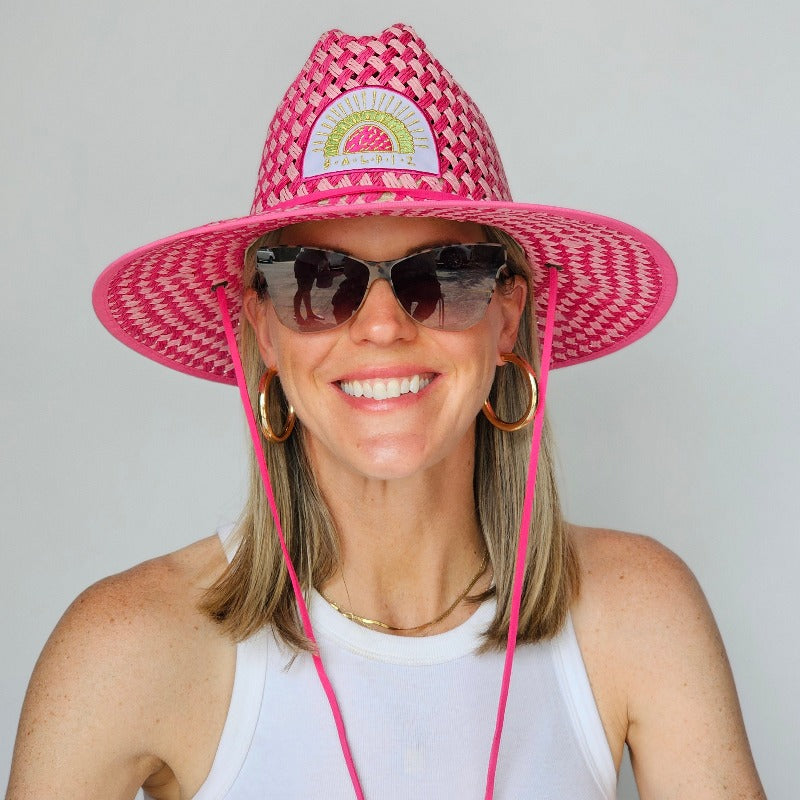 Baldiz Light Pink and Hot Pink Lifeguard Hat