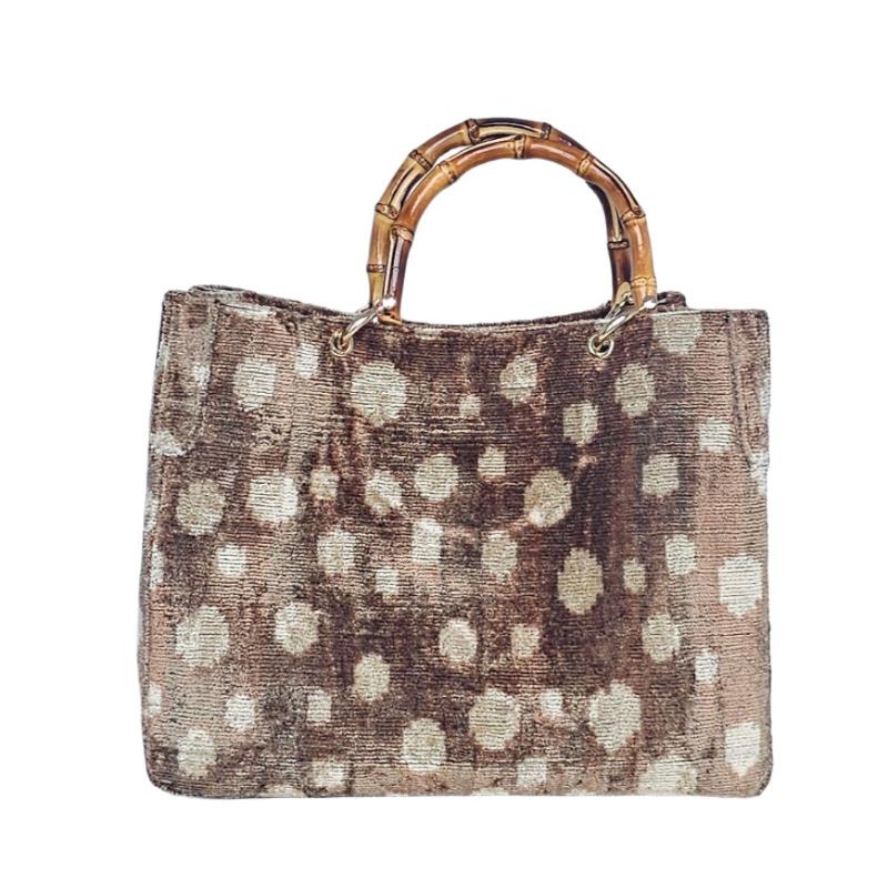 Brown Polka Dot Small Avery Bamboo Bag