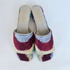 Maroon and Blue Dot Millie Open Toe Slide