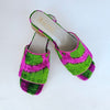 Green and Pink Millie Open Toe Slide