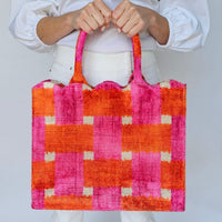 Pink and Orange Hazel Scalloped Tote