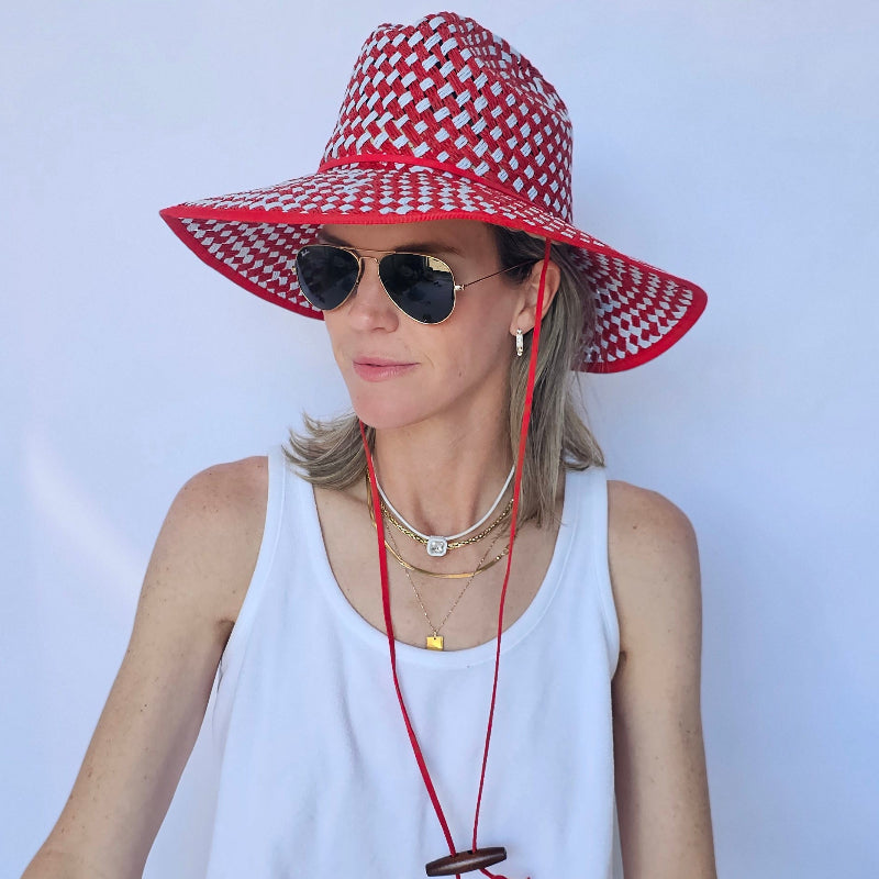 Baldiz Red and White Lifeguard Hat