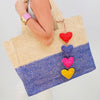 Soleil French Blue and Hay Raffia Bag