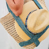Indie French Blue and Hay Raffia Bag