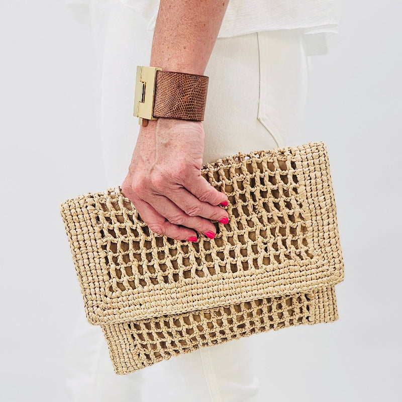 Capri Hay Raffia Clutch
