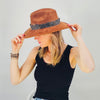 Brown Suede Hat with Feather