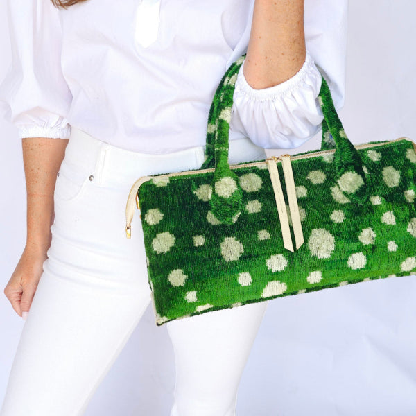 Emerald Green Polka Dot Goldie Bag