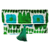 Blue and Green Lily Tassel Clutch