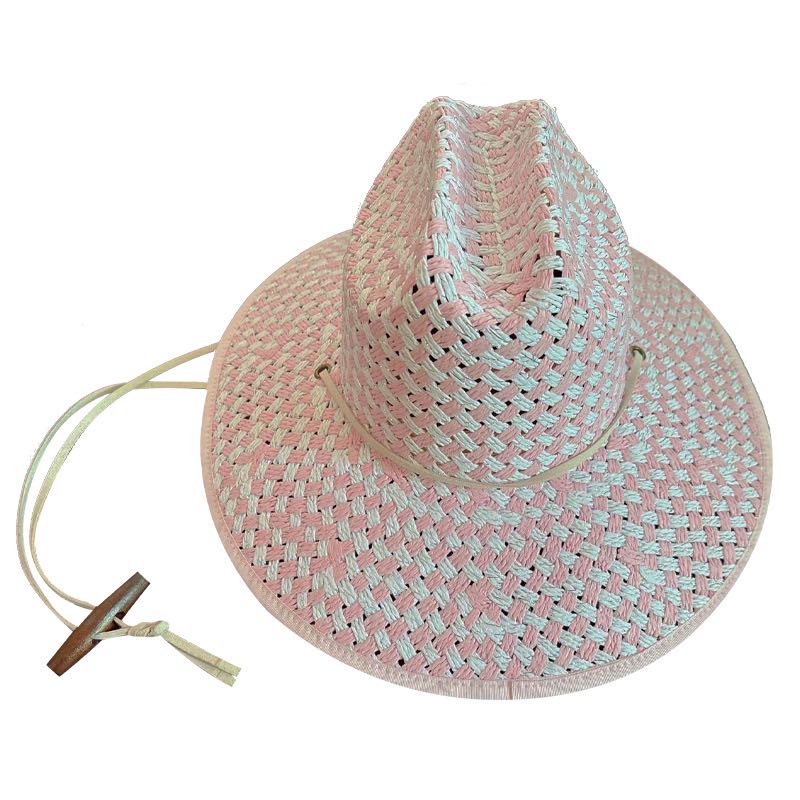 Baldiz Pink and White Wide Brim Lifeguard Hat
