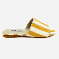 Mustard Herringbone Canvas Kat Slide