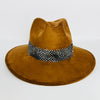 Brown Suede Hat with Feather