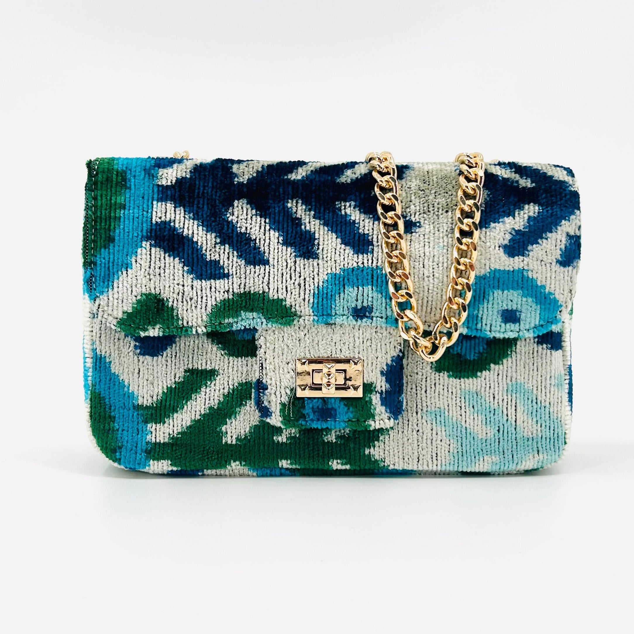 Blue and Green Patterned Brooke