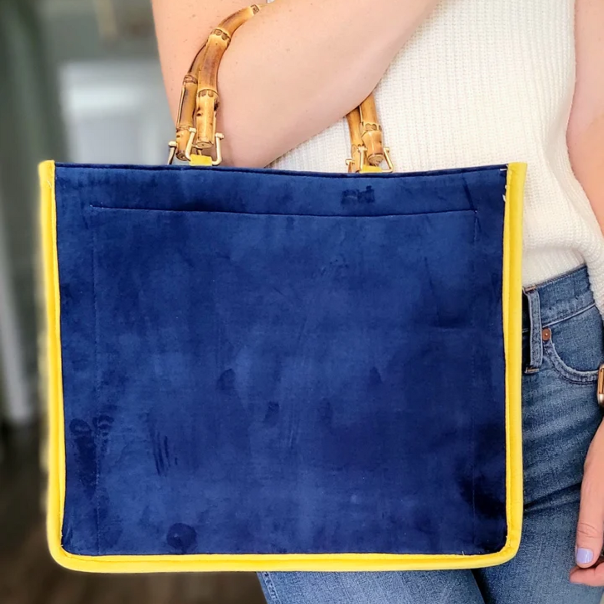 Blue and Citrus Bamboo Gigi Tote