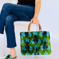 Emerald Sapphire Small Avery Bamboo Bag
