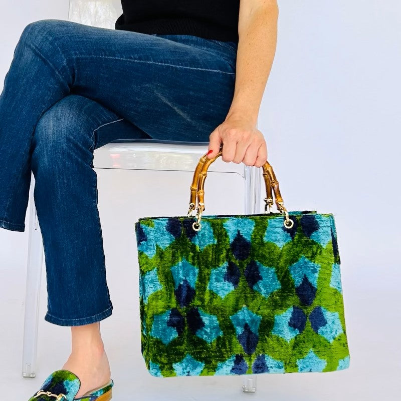 Emerald Sapphire Small Avery Bamboo Bag