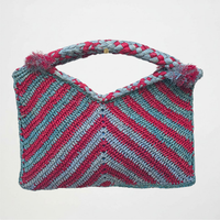 Mila French Blue and Red Raffia Tote