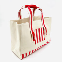 Herringbone Canvas Weekender Tote Bag