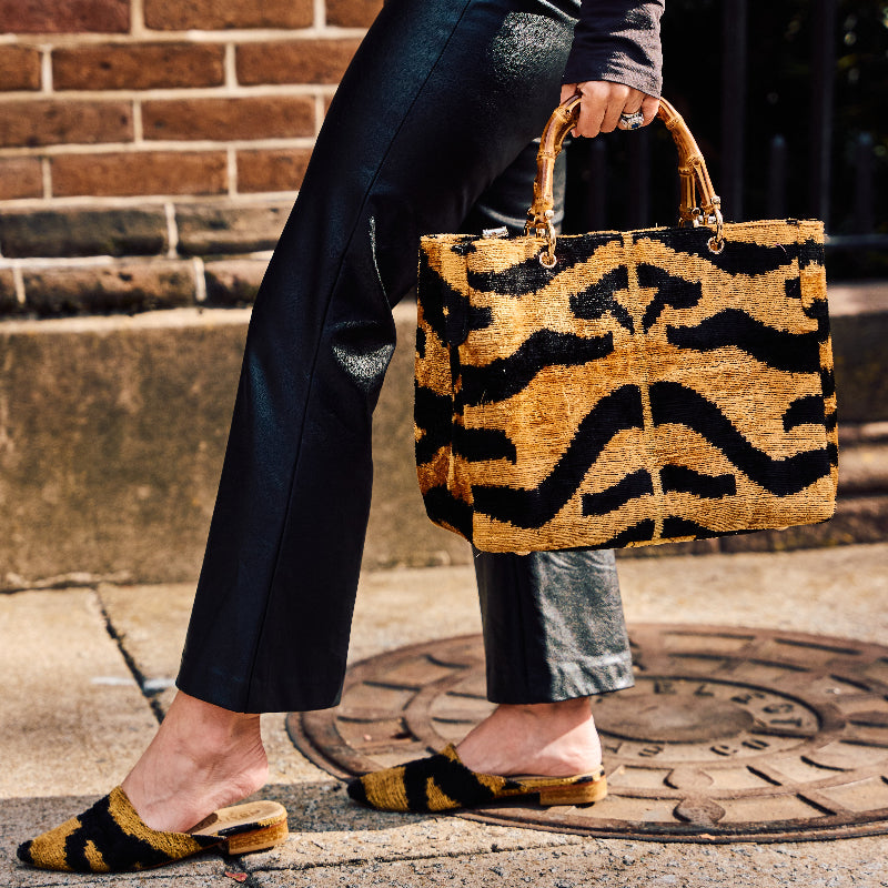 Tiger Print Small Avery Bamboo Bag