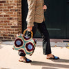 Maroon and Blue Dot Small Avery Bamboo Bag