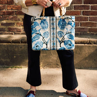 Blue Flower Small Avery Bamboo Bag