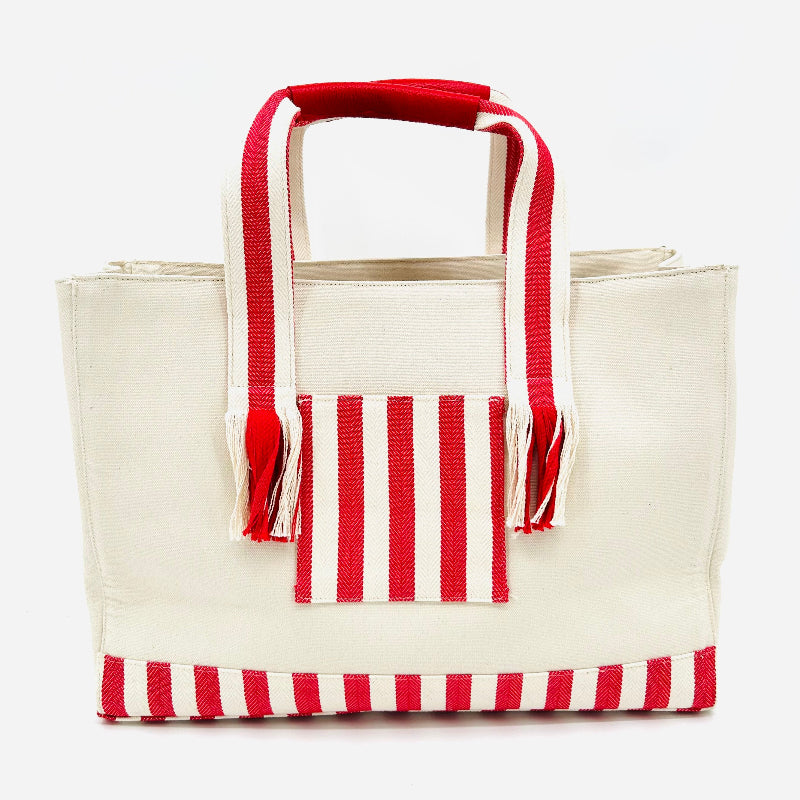 Herringbone Canvas Weekender Tote Bag