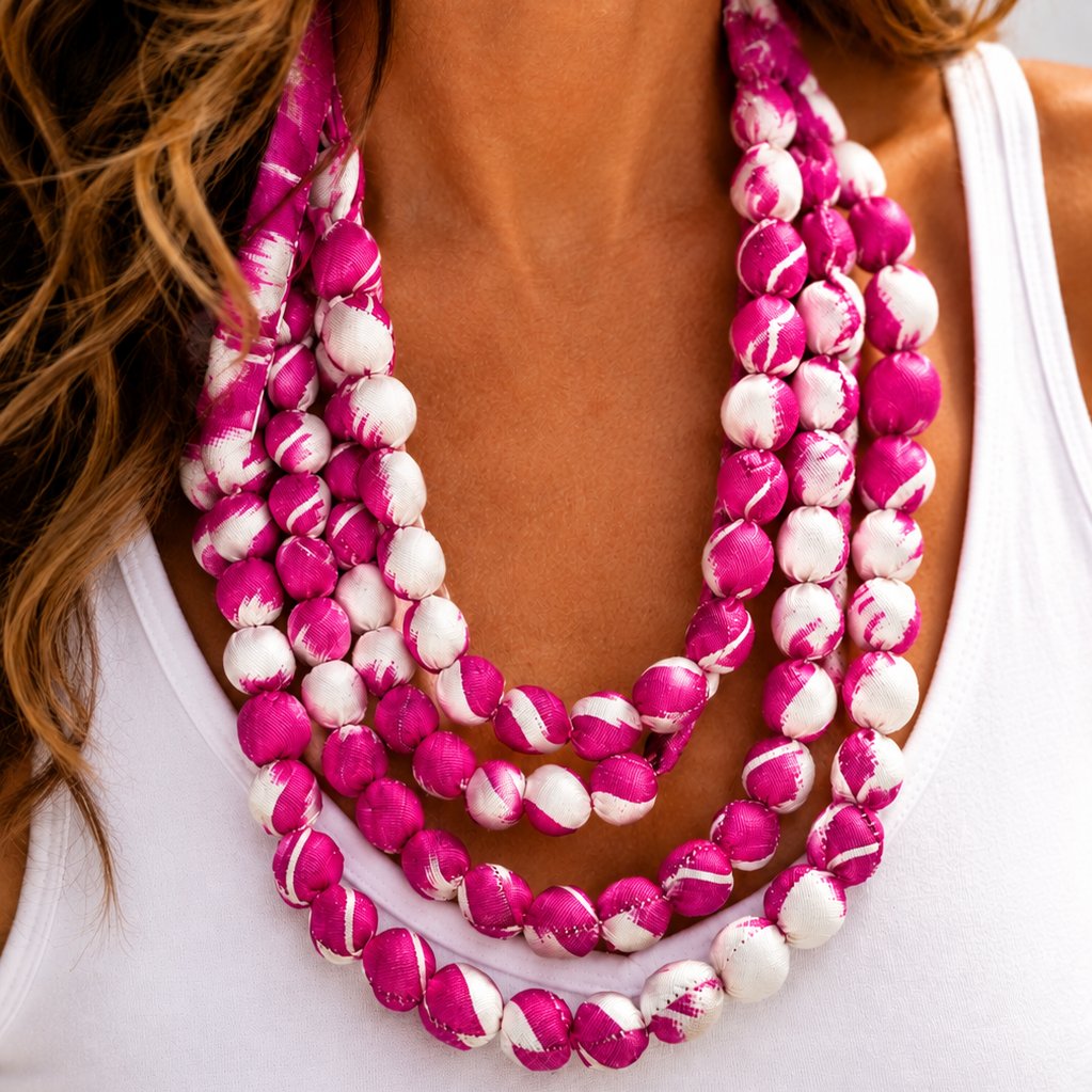 Fuchsia Ivory Ikay Necklace