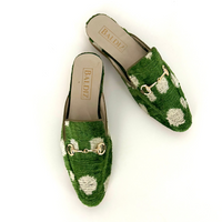 Emerald Green and Cream Polka Dot Wellington