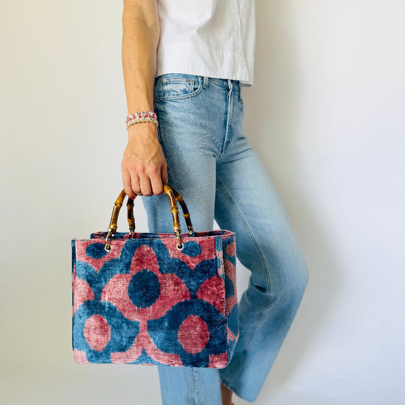 Pink and Blue Patterned Small Avery Bamboo