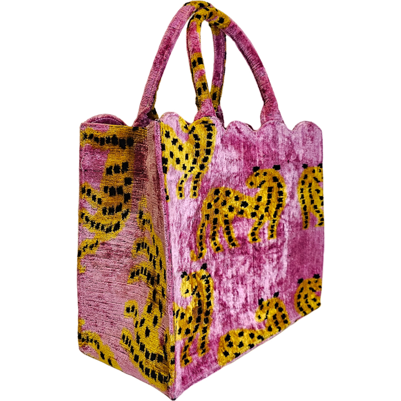 Pink Leopard Hazel Scalloped Tote