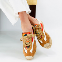 Red and Orange Suede Arden Espadrille Sneaker