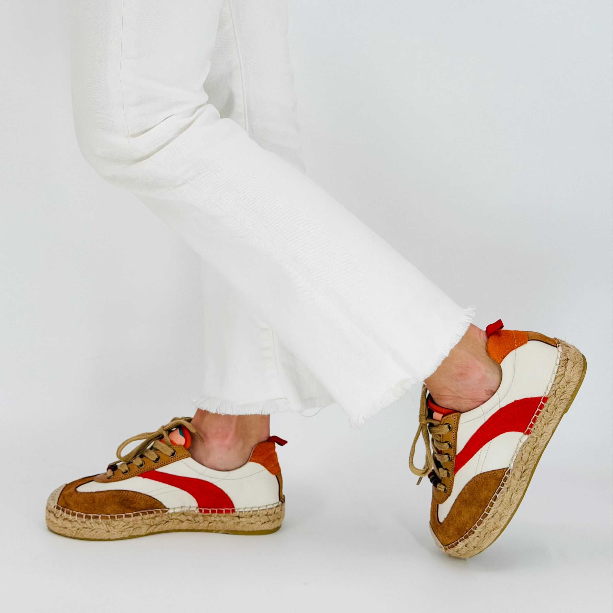 Red and Orange Suede Arden Espadrille Sneaker
