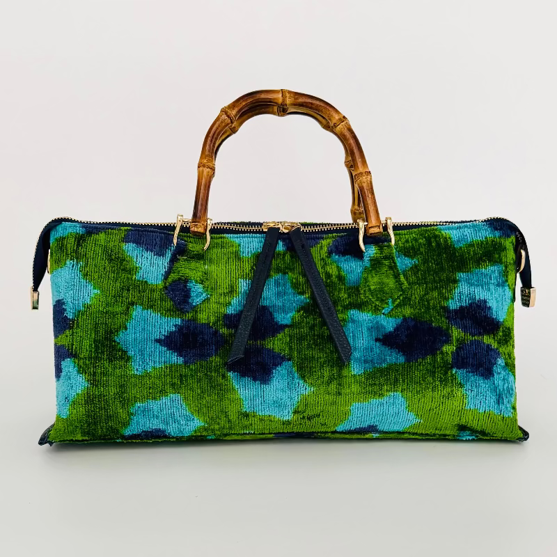 Blue and Green Goldie Bamboo Bag