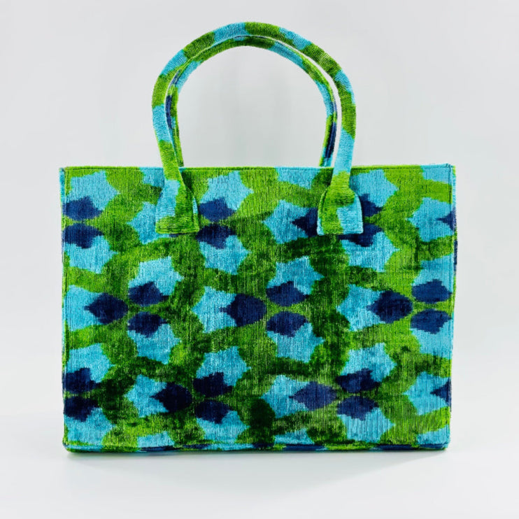 Green and Blue Flower Print Weekender