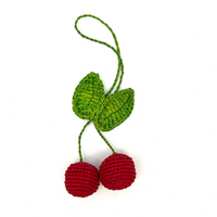 Cherry Raffia Bag Charm