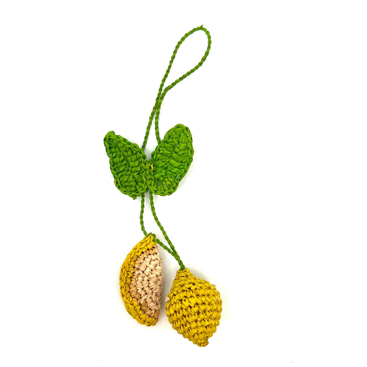 Lemon Raffia Bag Charm