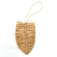 Hay Leaf Raffia Bag Charm