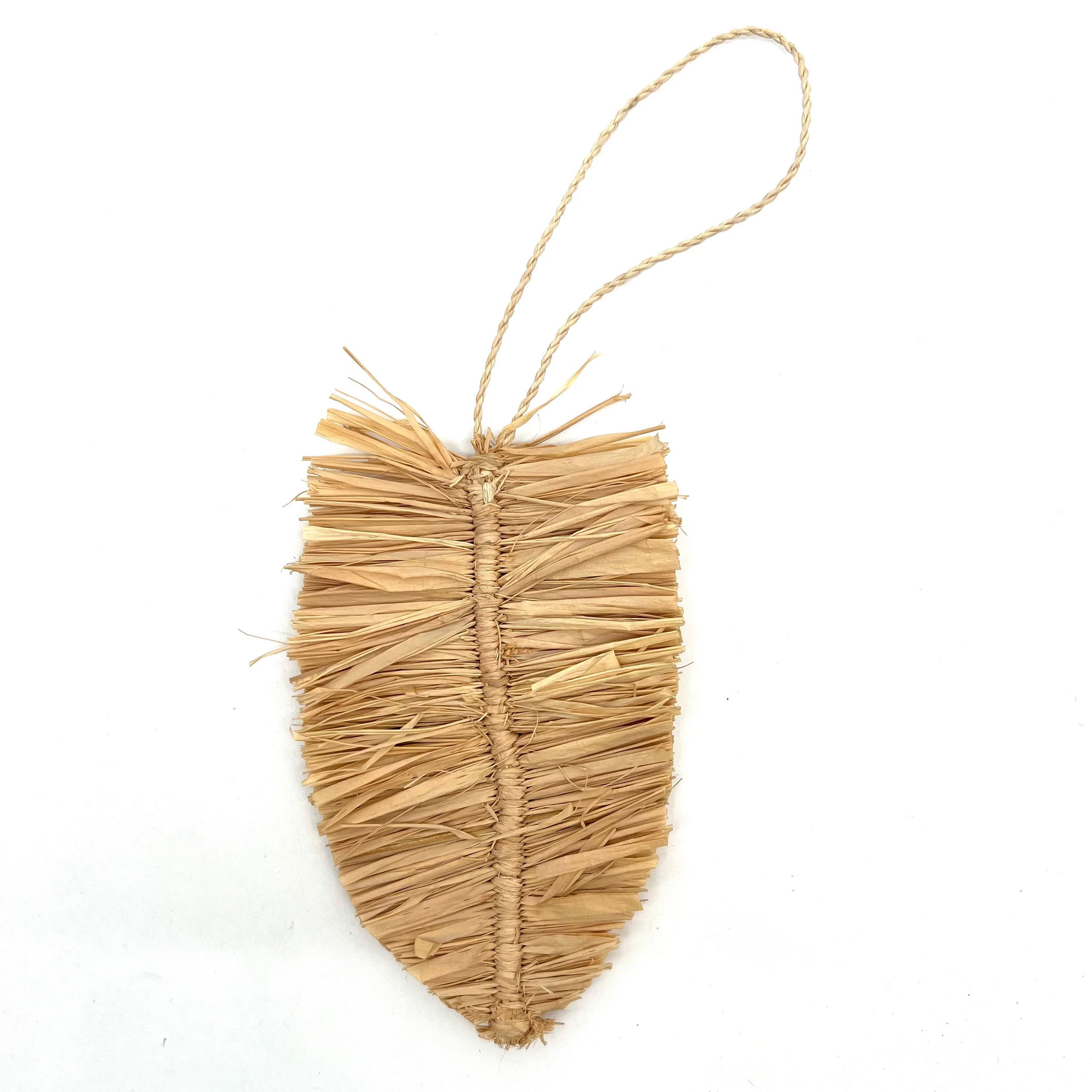 Hay Leaf Raffia Bag Charm