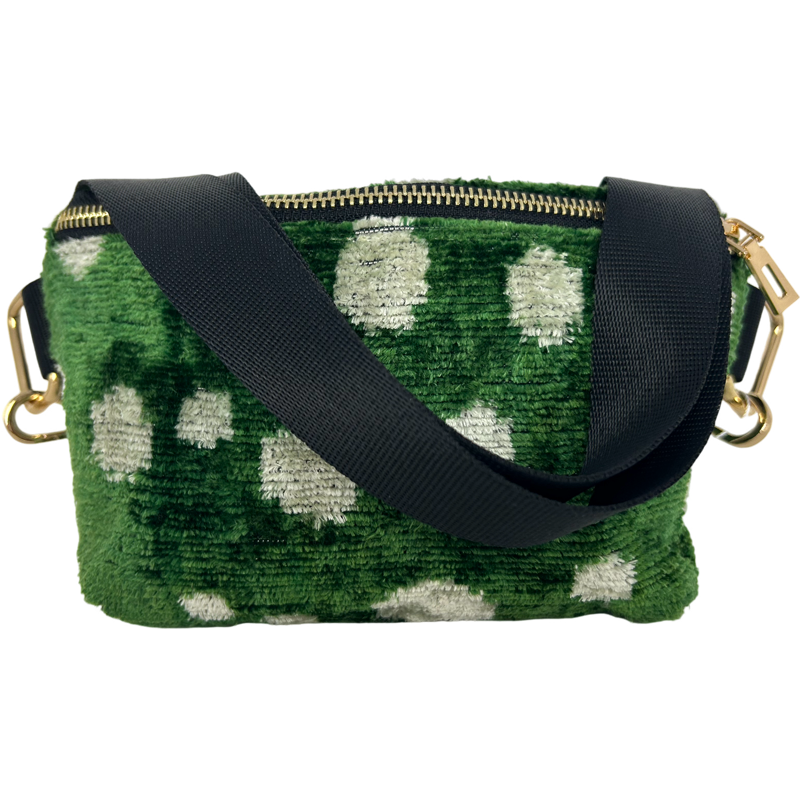 Emerald Green and White Polka Dot Mini Emmie Crossbody