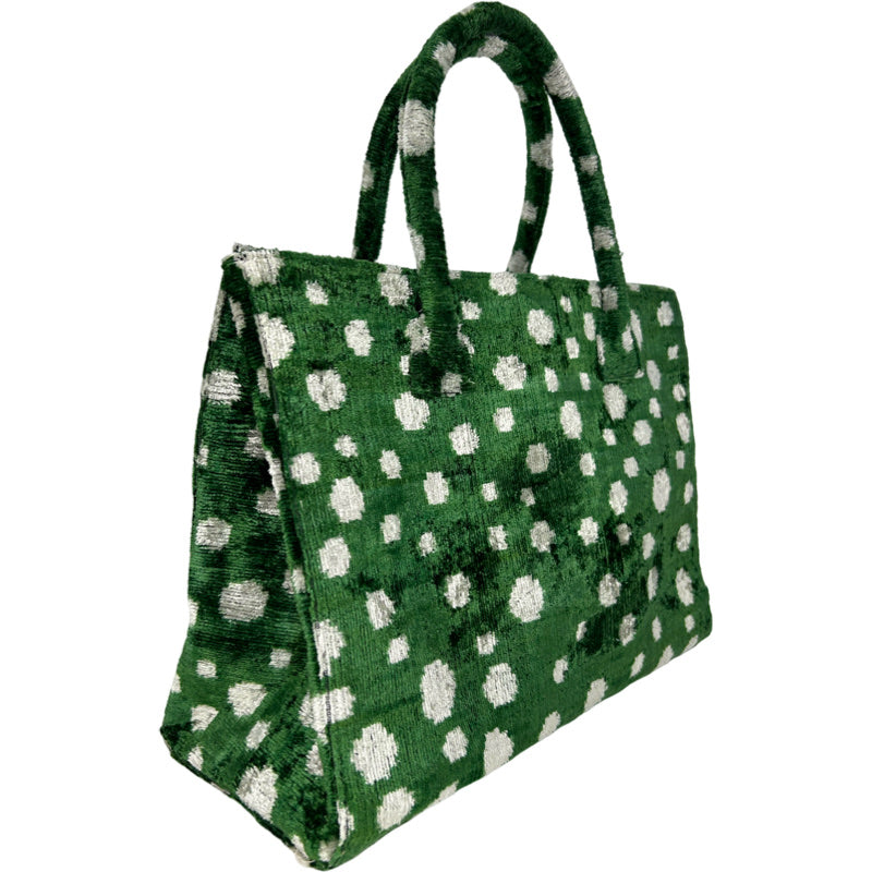 Emerald Green Polka Dot Weekender Bag