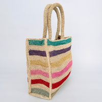 Pastel Rainbow Raffia Mae tote