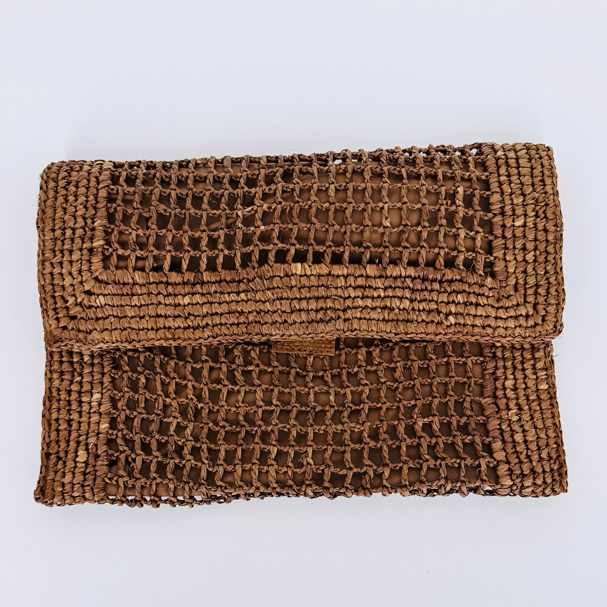 Baldiz Cinnamon Capri Raffia Clutch | Handwoven Raffia Evening Bag