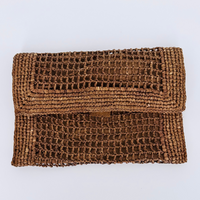 Baldiz Cinnamon Capri Raffia Clutch | Handwoven Raffia Evening Bag