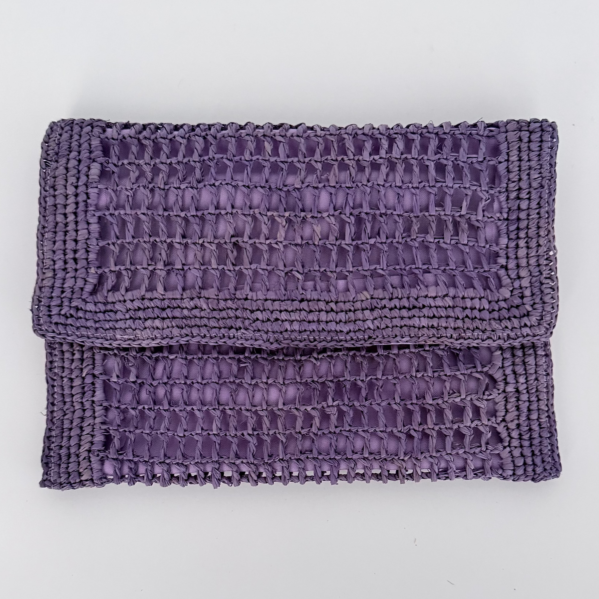 Baldiz Lavender Capri Raffia Clutch | Handwoven Raffia Evening Bag